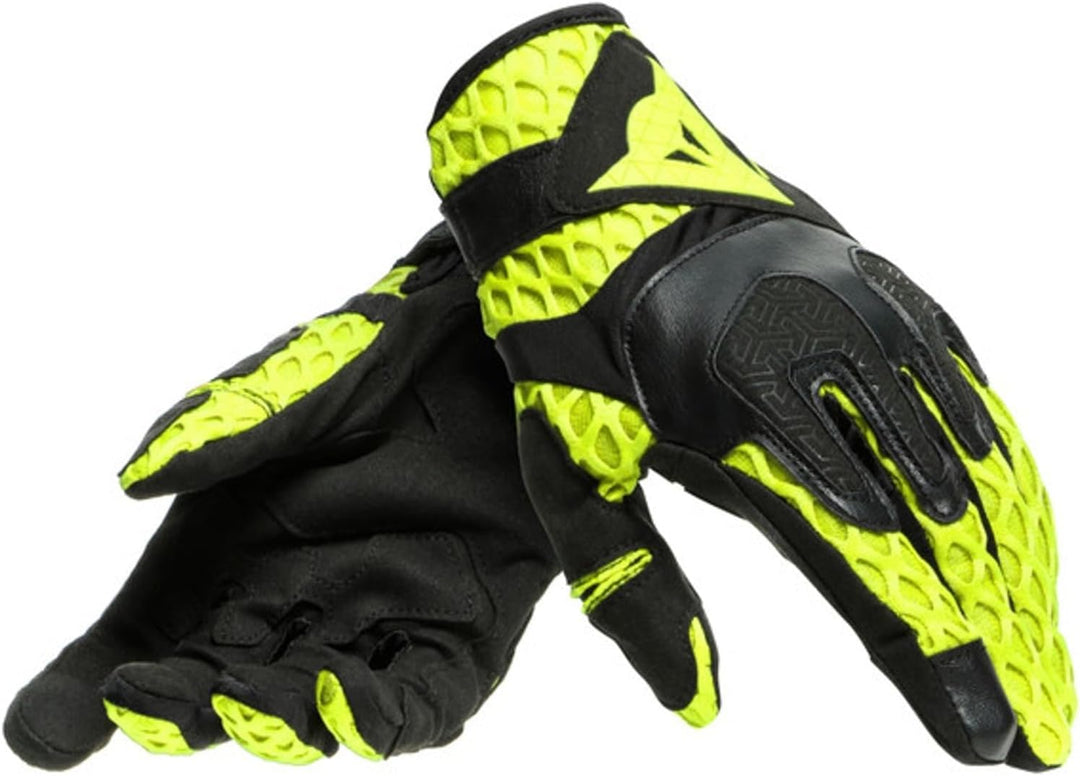 Dainese Air-Maze Unisex Gloves, Motorradhandschuhe Sommer Textil, für Damen und Herren, Schwarz/Fluo