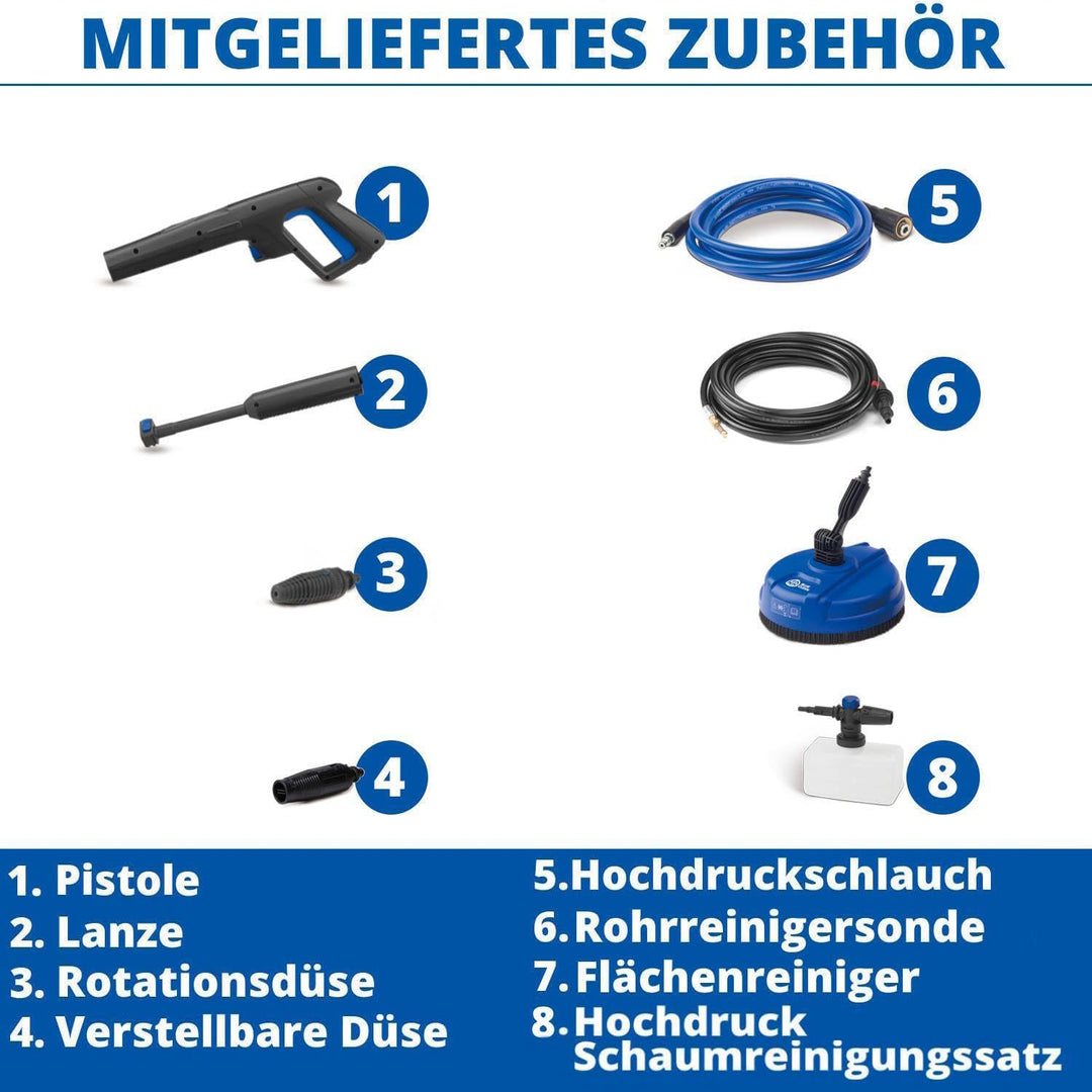 AR Blue Clean Hochdruckreiniger e-2DUALSPEED D mit Dual Speed System, Rohrreinigersonde und Patio Cl