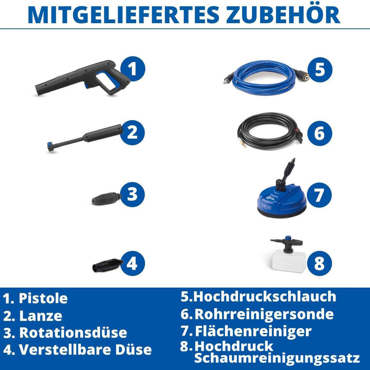 AR Blue Clean Hochdruckreiniger e-2DUALSPEED D mit Dual Speed System, Rohrreinigersonde und Patio Cl