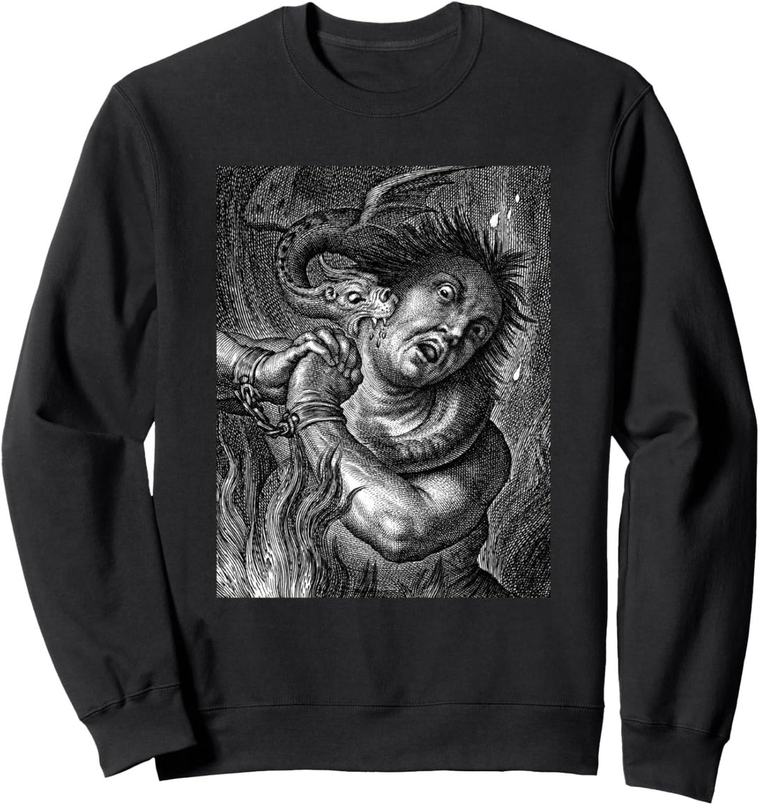 Dämon Bite Vintage Zombies Undead Illustriert Horror Sweatshirt