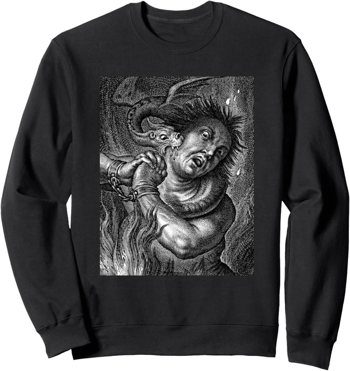 Dämon Bite Vintage Zombies Undead Illustriert Horror Sweatshirt