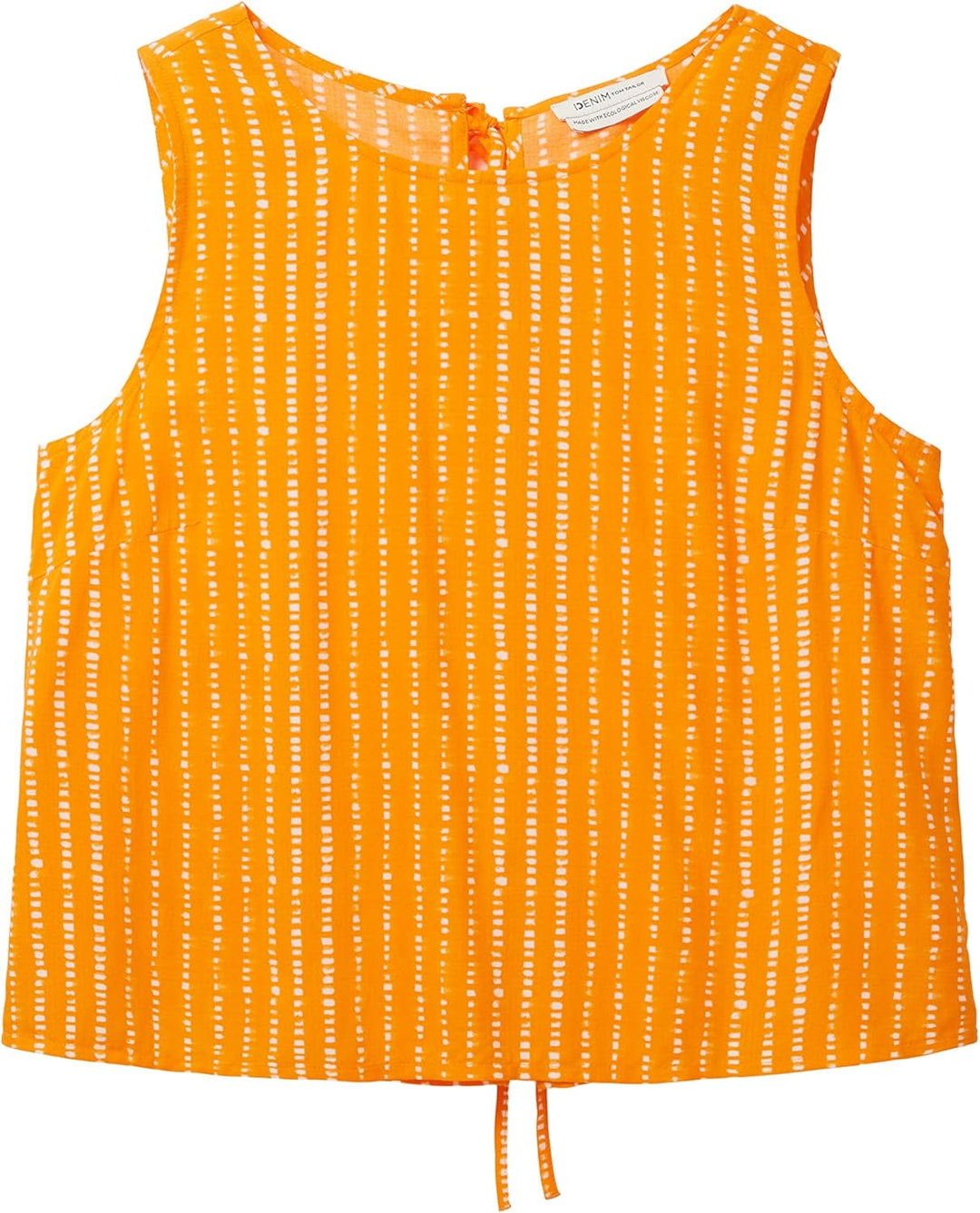 TOM TAILOR Denim Damen Blusen Top mit Bindedetail & Muster S 31713 - Mango Batik Vichy Print, S 3171