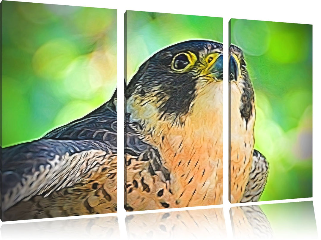 schöner grauer Adler NewArt 3-Teiler Leinwandbild 120x80 Bild auf Leinwand, XXL riesige Bilder ferti