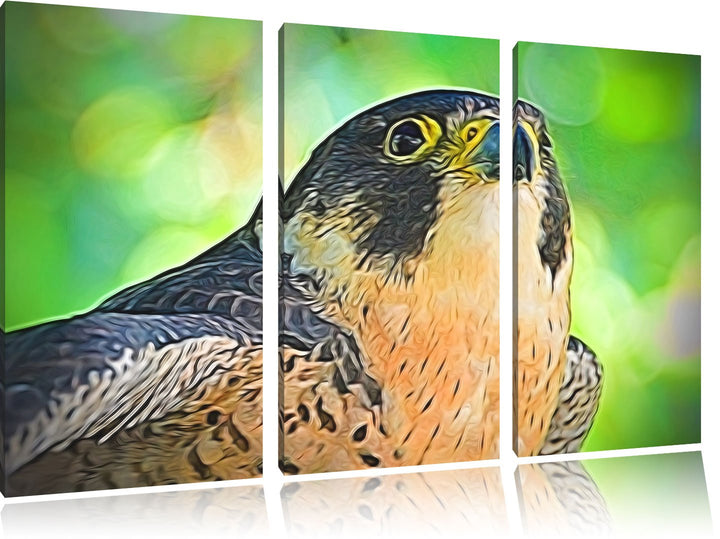 schöner grauer Adler NewArt 3-Teiler Leinwandbild 120x80 Bild auf Leinwand, XXL riesige Bilder ferti