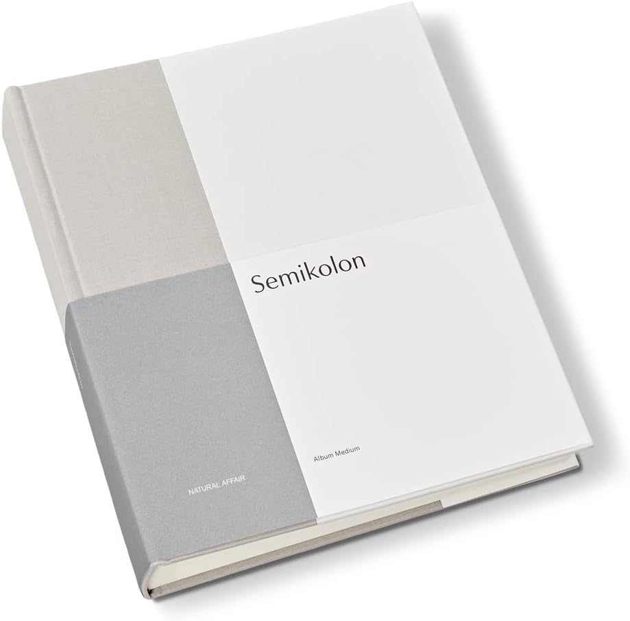 Semikolon 368743 Foto-Album Medium Natural Affair – 21,1x25,5 cm, 80 Seiten cremeweiss, für 160 Foto