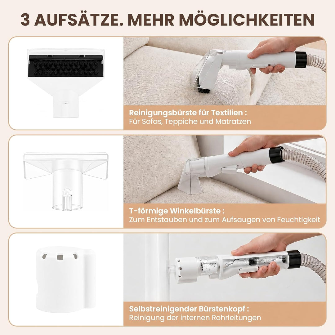 16kPa Polsterreiniger und Nasssauger Tragbar für Sofa, Teppich &amp; Auto