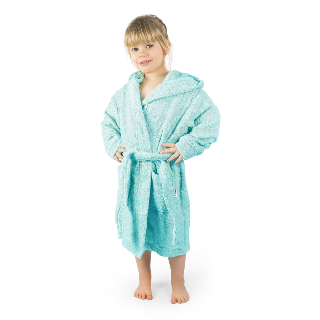 Ehrenkind® Bademantel Kinder mit Kapuze 100% Bio-Baumwolle | Kinderbademantel | Junge Mädchen 98-104