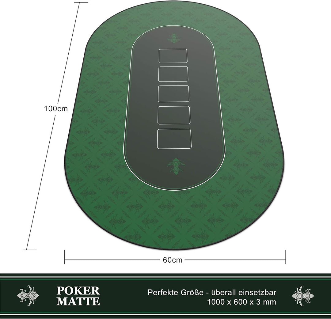 CSL - XXL Deluxe Pokermatte 1000x600mm - XXL Poker Unterlage Pokertisch mit Motiv - Tischunterlage L