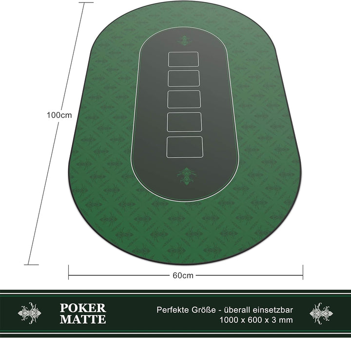 CSL - XXL Deluxe Pokermatte 1000x600mm - XXL Poker Unterlage Pokertisch mit Motiv - Tischunterlage L