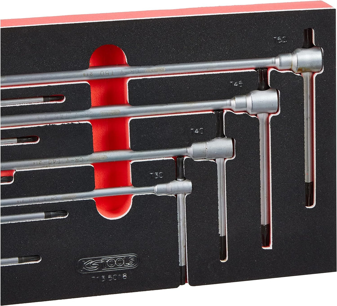 KS Tools 713.5018 9 Module Innensechskantschlüsselsatz mit T-Griff