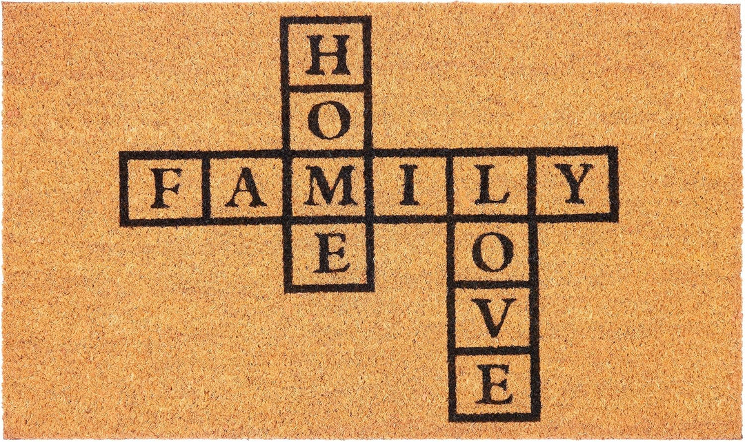 BRUBAKER Fussmatte für Aussen und Innen - Family Home Love - 45 x 75 cm Schmutzfangmatte aus 100% Ko