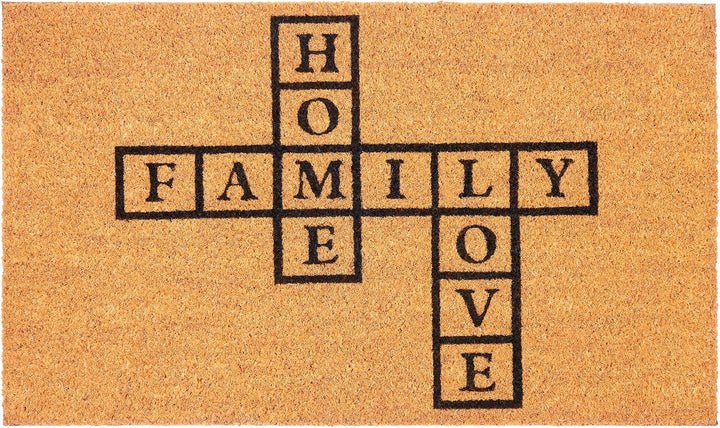 BRUBAKER Fussmatte für Aussen und Innen - Family Home Love - 45 x 75 cm Schmutzfangmatte aus 100% Ko