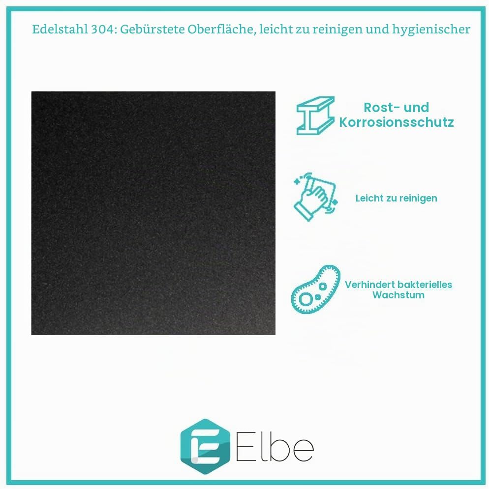 Elbe Edelstahl Duschnische Mattschwarz 304 Edelstahl Wandnische 30 x 30 x 10 cm wandeingefügte Nisch