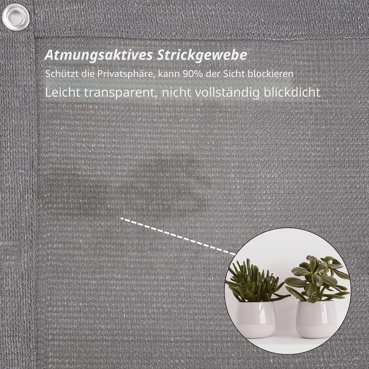 Sekey Balkon Sichtschutz Balkonabdeckung HDPE 220 g/m², 75x300cm, Leicht Transparent Wind- und UV-Sc