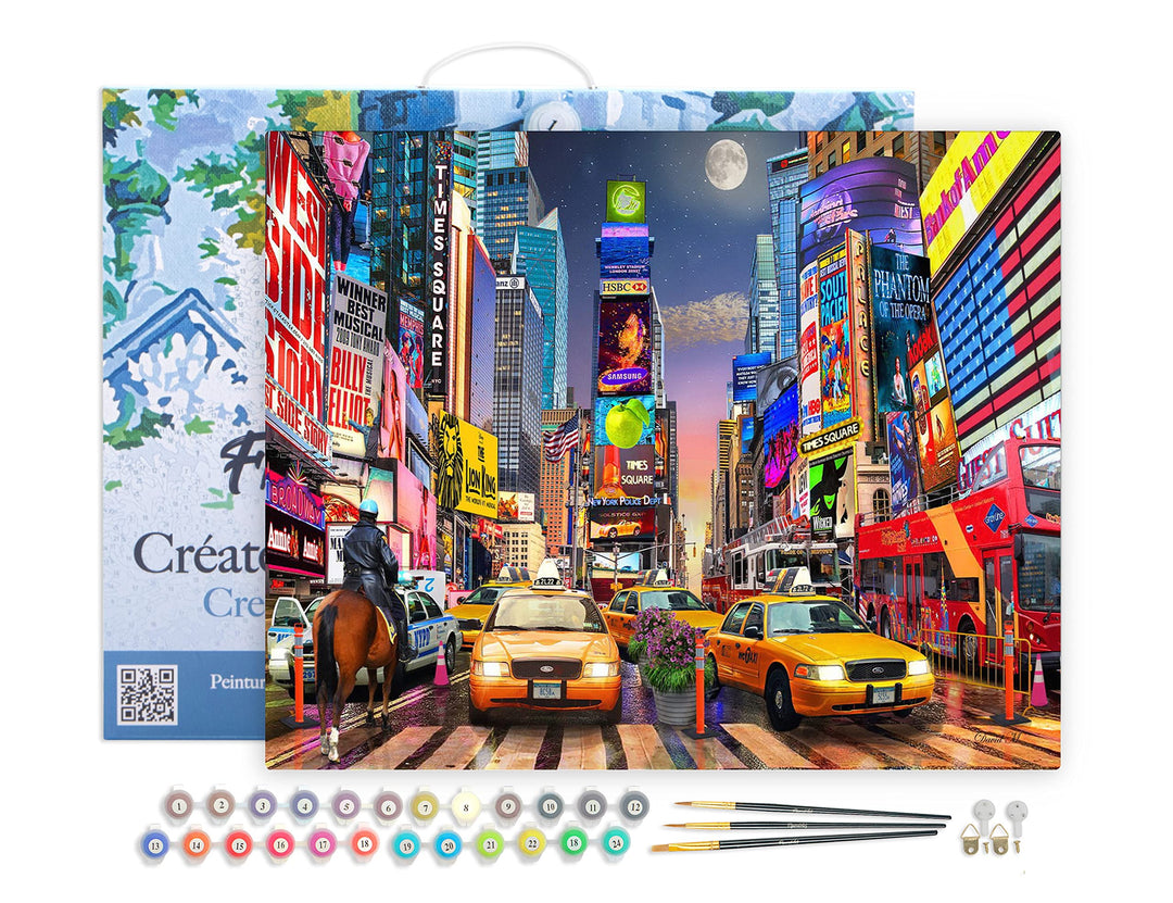 Figured'Art Malen Nach Zahlen Erwachsene Mit Rahmen Timesquare - Paint by Numbers Basteln DIY Bastel