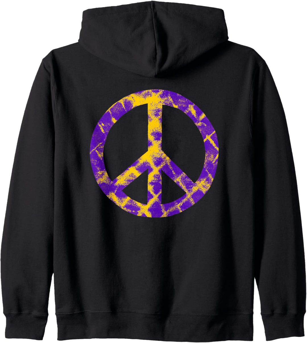 Friedenszeichen Shibori lila Muster Spass Boho Hippie Grafik Kapuzenjacke