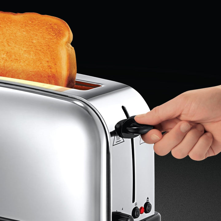 Russell Hobbs Toaster [Langschlitz für 2 Scheiben / 1 breite Brotscheibe] Victory Edelstahl (extra b
