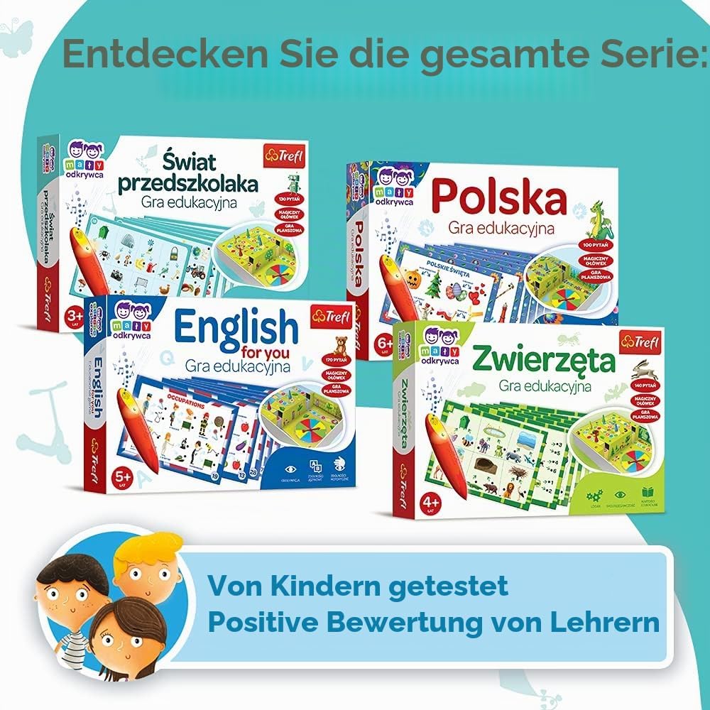 Trefl Schulranzenwelten - Kleiner Entdecker und Magische Bleistift Bildungsspiel für Kinder ab 3 Jah
