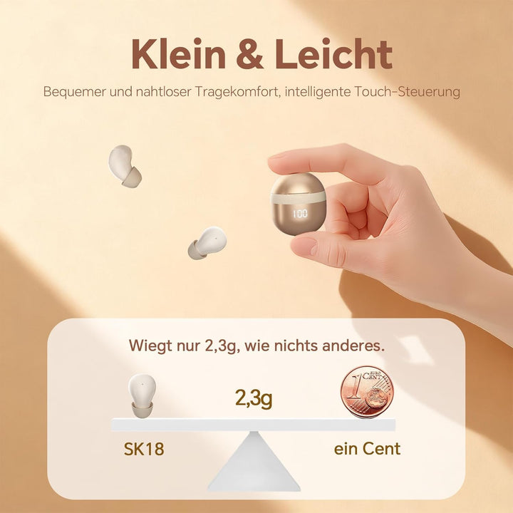 Mini unsichtbare Kopfhörer Bluetooth kabellos in Ear kleinste drahtlose schnurlose Ohrhörer Wireless