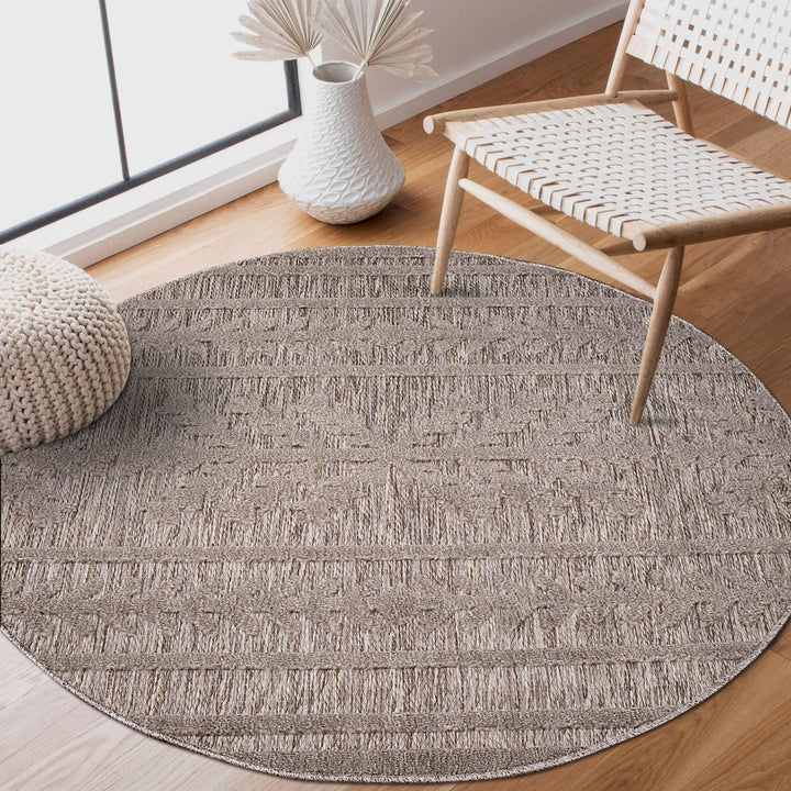 carpet city In-& Outdoor Teppich - Rund 120 cm - für Innen-& Aussenbereich - Wetterfest Balkon-Teppi