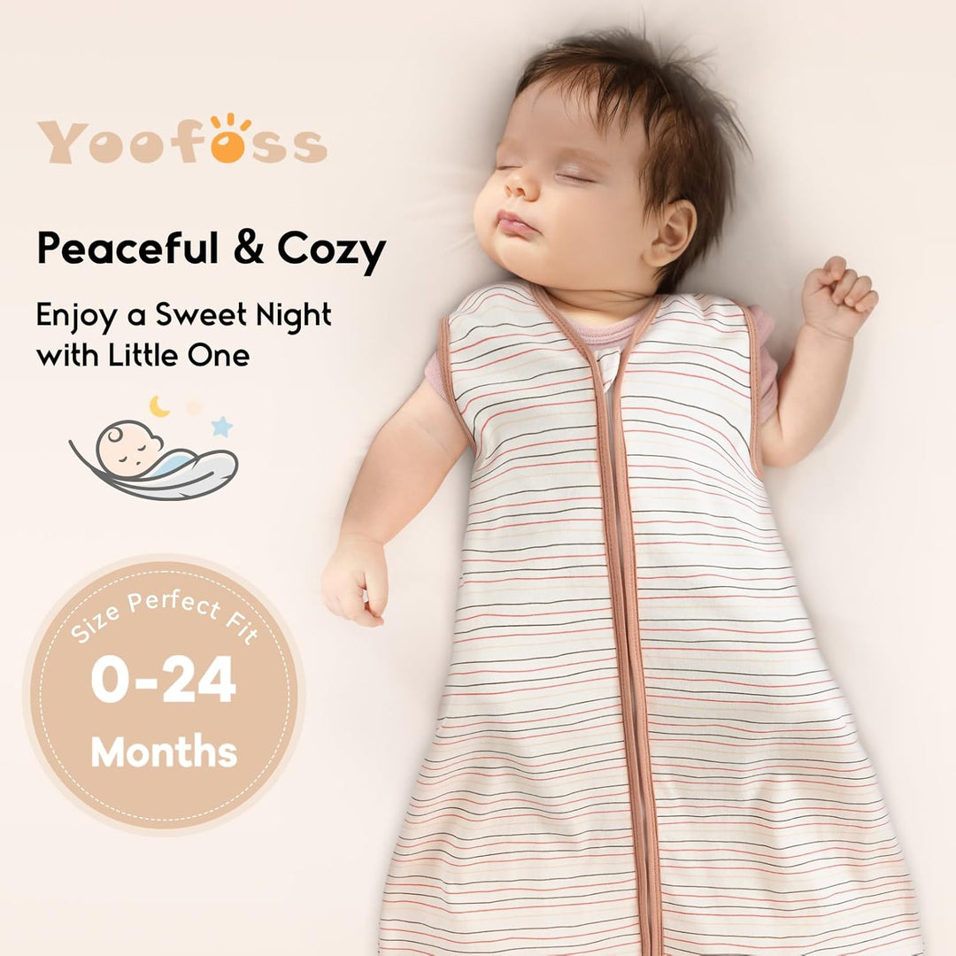 Yoofoss Schlafsack Baby Sommer 0.5 Tog - 3er Pack 84cm/12-18 Monate 100% Baumwolle Sommerschlafsack