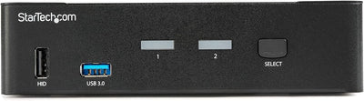 StarTech.com 2 Port DisplayPort KVM Switch - 4K 60Hz - Einzelner DP 4K Bildschirm - Dual Port UHD DP