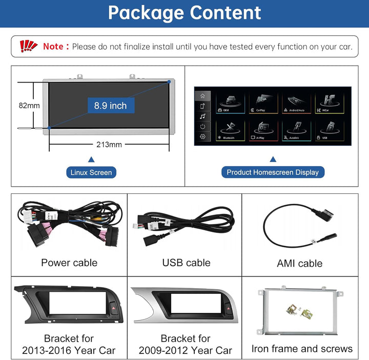 Road Top 8,9 Zoll Autoradio Drahtlos CarPlay Touchscreen für Audi A4 2009-2015 Jahr mit 3GMMI, Autor