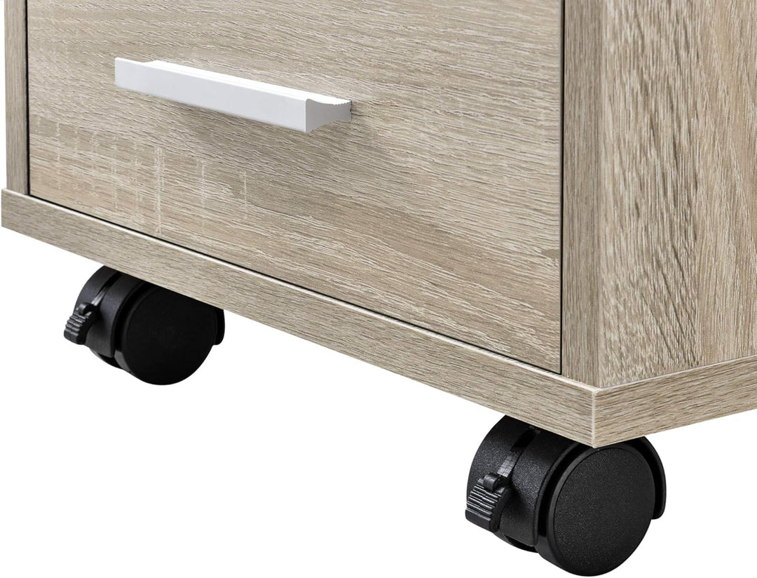[en.casa] Rollcontainer mit 5 Schubladen Rollschrank Rollwagen 63x33x38cm Schubladencontainer Büroco