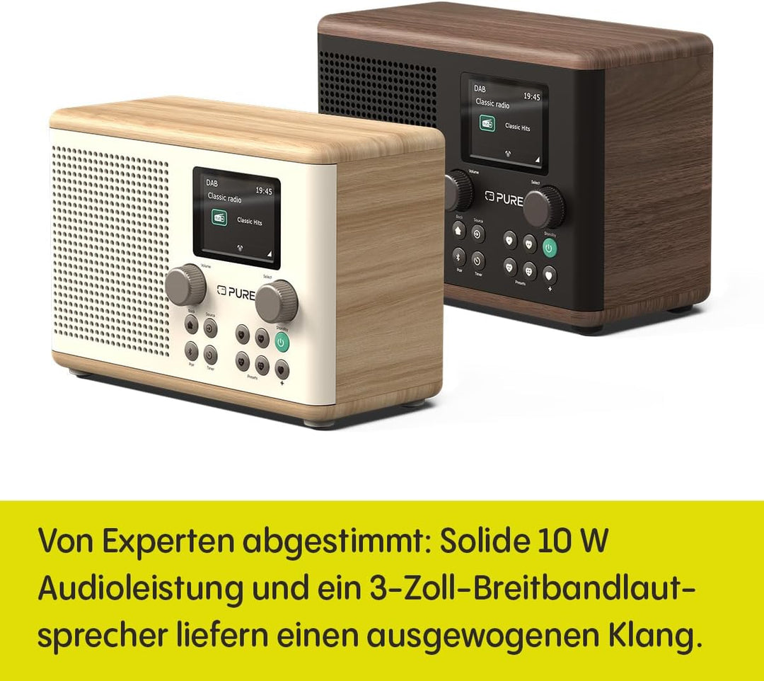 Pure Classic H4 Digitales Küchenradio (DAB+/FM, Bluetooth, USB, AUX, Küchentimer, Wecker) Weiss, Wei
