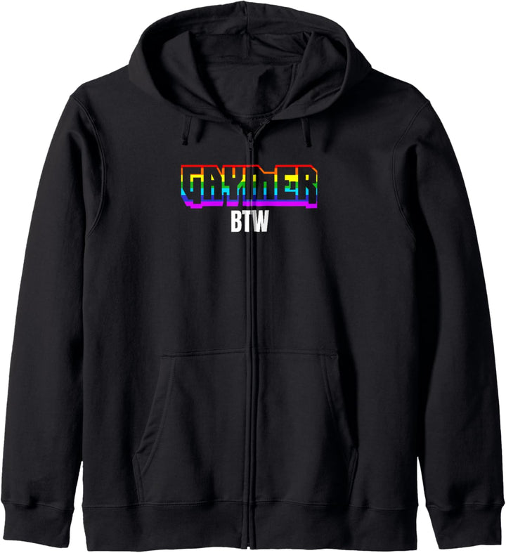 Gaymer BTW Regenbogenflagge Gaming LGBTQ Pride Kapuzenjacke