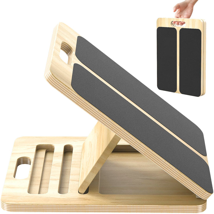 Wadendehner Schrägbrett aus Holz, Slant Board mit 5 Neigungswinkel, Professionelles Wadendehner für