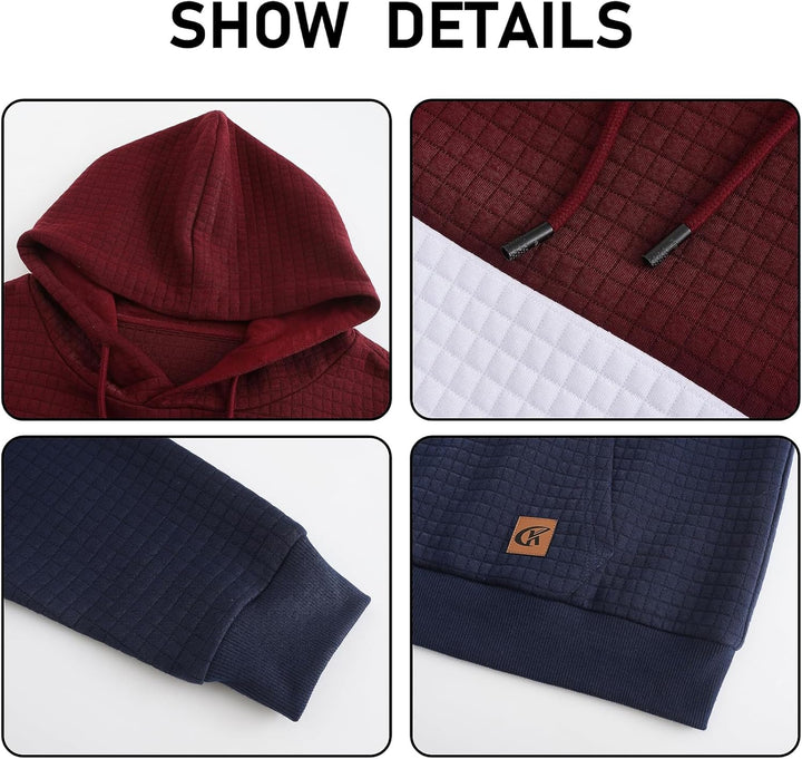 YuKaiChen Herren Pullover Herren Patchwork Hoodie Langarm Jacquard Kaputzenpullover Farbblock Sweats