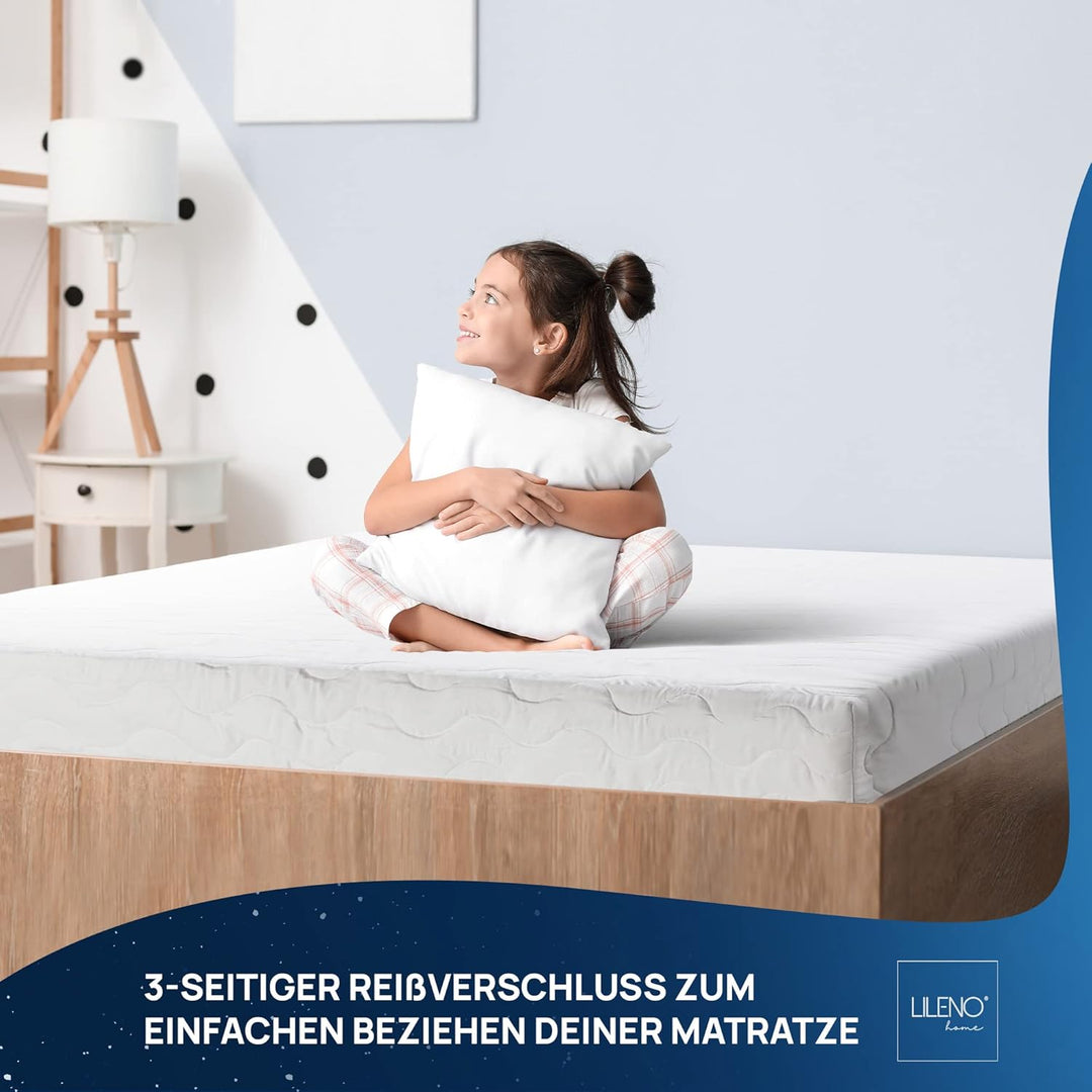 LILENO HOME Matratzenbezug 90x200 cm Reissverschluss - waschbarer Matratzenschoner aus Microfaser id
