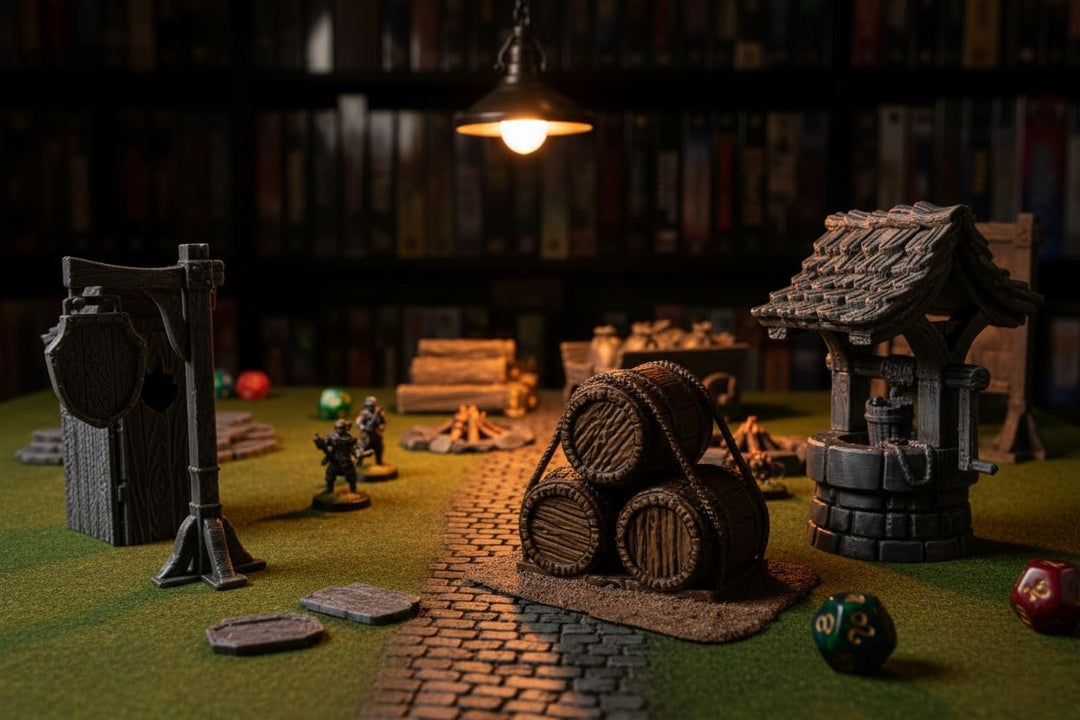 Stadtgegenstände Set – Umfassendes Geländezubehör für Tabletop-Rollenspiele, Dungeons & Dragons, War