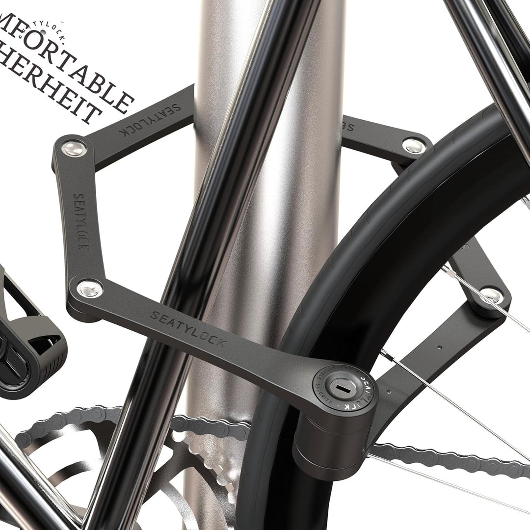 FoldyLock Compact Fahrrad Faltschloss – Patentiertes Testsieger Fahrradschloss mit Schlüssel und Hal