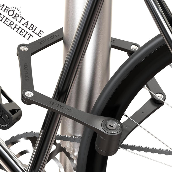 FoldyLock Compact Fahrrad Faltschloss – Patentiertes Testsieger Fahrradschloss mit Schlüssel und Hal
