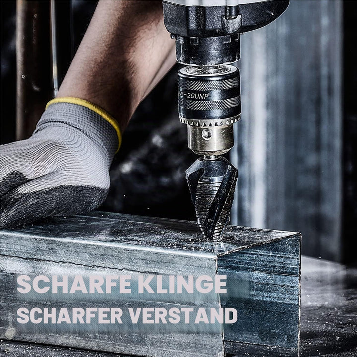toolant® Kobalt HSS Stufenbohrer [6,35mm Schaft] - Ø 5-35mm Vier Spiralnuten Stufenbohrer,für Metall