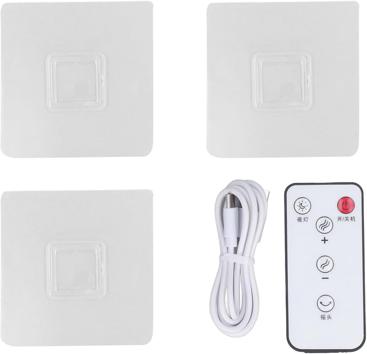 Haofy Kleiner oszillierender Wandventilator mit Fernbedienung, Nachtlicht, 3 Geschwindigkeitsstufen,