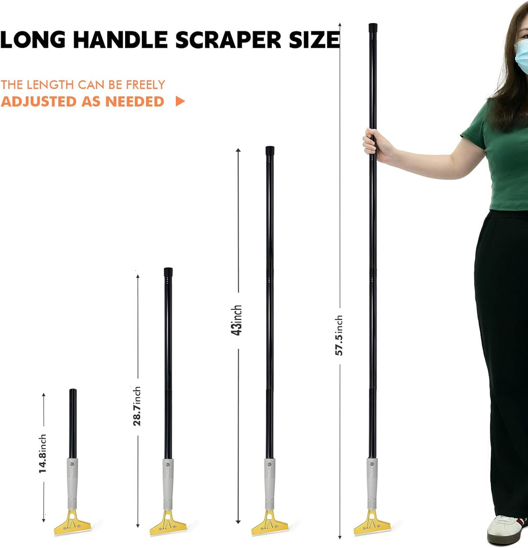 FOSHIO LangGriff Tapetenentferner 4" Schaber mit 20PCS Klinge Tapetenschaber Und 150cm Verlängerungs