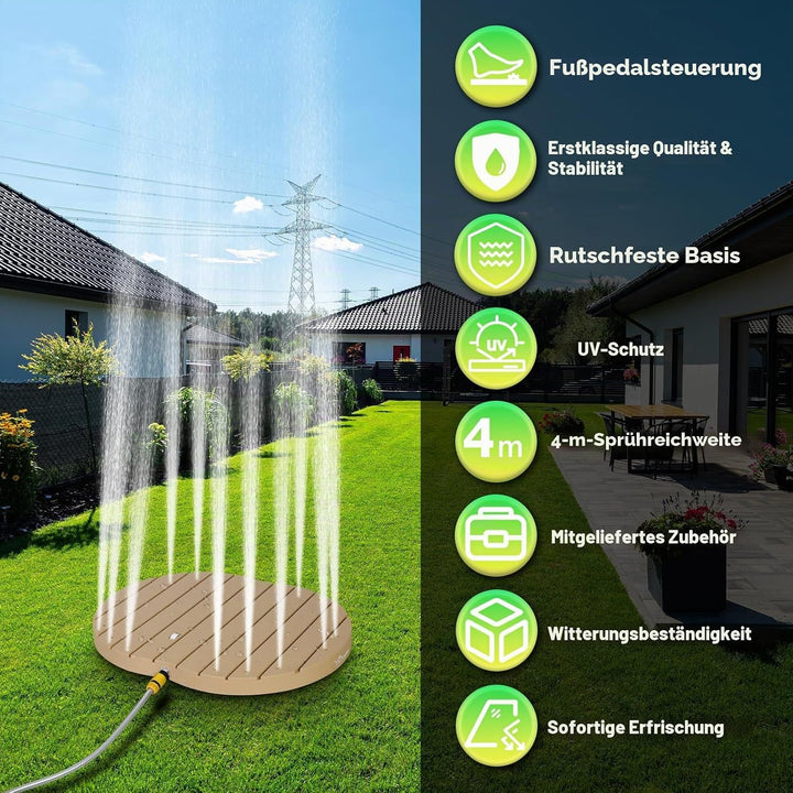 CCLIFE Gartendusche Aussendusche Bodendusche Outdoor, Aussendusche Garten Dusche Mit Fussrad, Fontän
