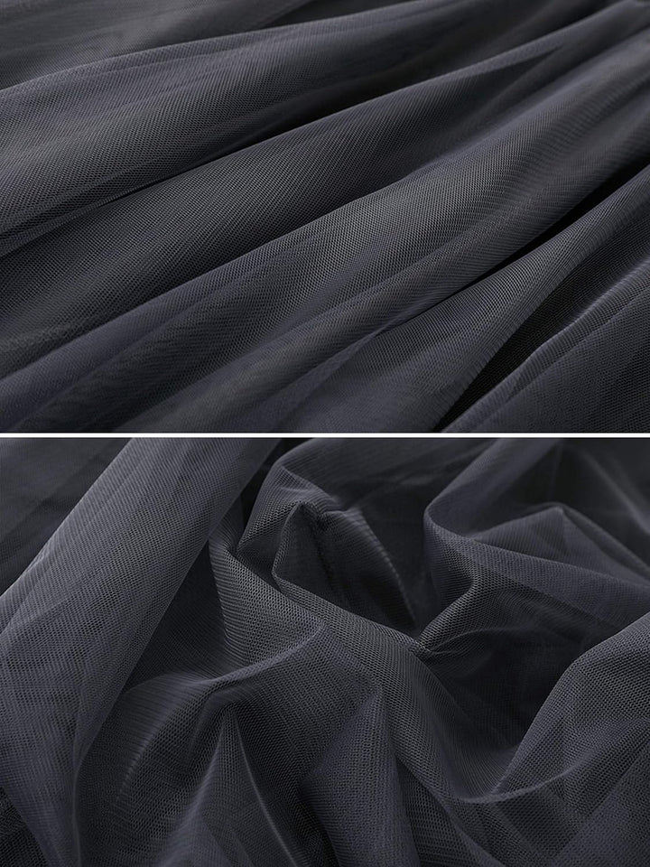 Damen Rock Sommer Langer Tüllrock A-Linie Faltenrock Knöchellang Hoher Bund Schick Maxirock Elastisc
