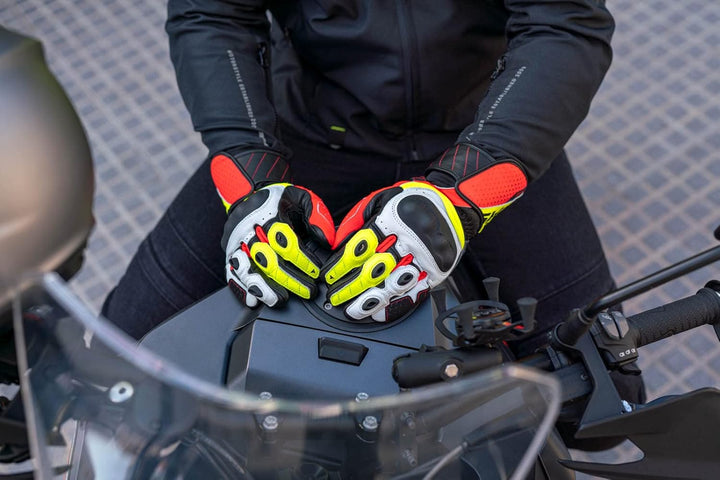 SHIMA ST-3 Motorradhandschuhe Herren - Touchscreen, Sommer, Sport Leder Handschuhe mit Carbon Knöche