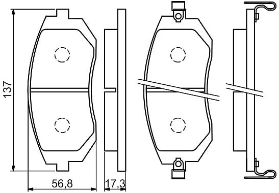 Bosch BP1479 Bremsbeläge - Vorderachse - ECE-R90 Zertifizierung - vier Bremsbeläge pro Set