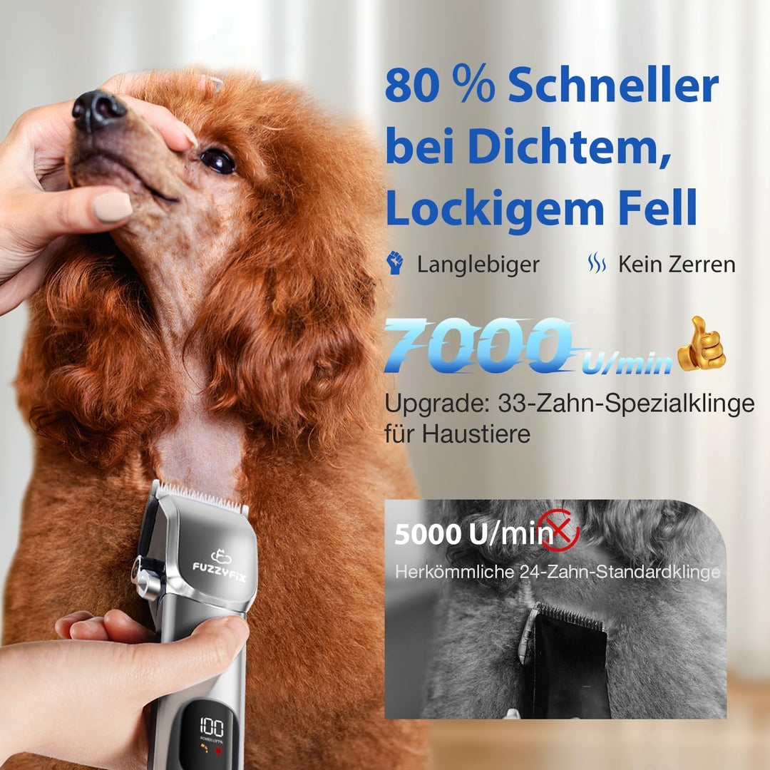 Hundeschermaschine 3 in1 Set, Schermaschine Hund Haarschneidemaschine für Dichtes Verfilztem Fell,Le