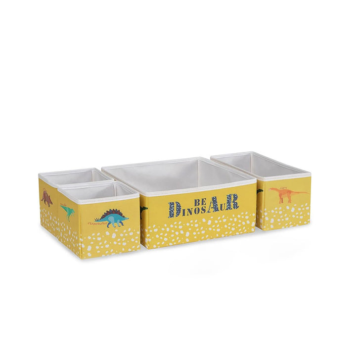 Ocean Home Textile 4er Set Dinosaurier Aufbewahrungsbox für Kinderzimmer, Faltbare Schubladen Ordnun
