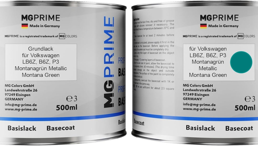 MG PRIME Autolack Set Dose spritzfertig für Volkswagen VW LB6Z / B6Z / P3 Montanagrün Metallic/Monta