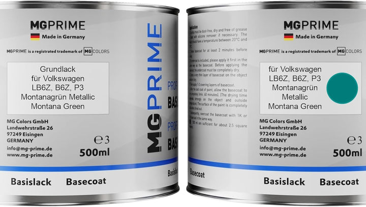 MG PRIME Autolack Set Dose spritzfertig für Volkswagen VW LB6Z / B6Z / P3 Montanagrün Metallic/Monta