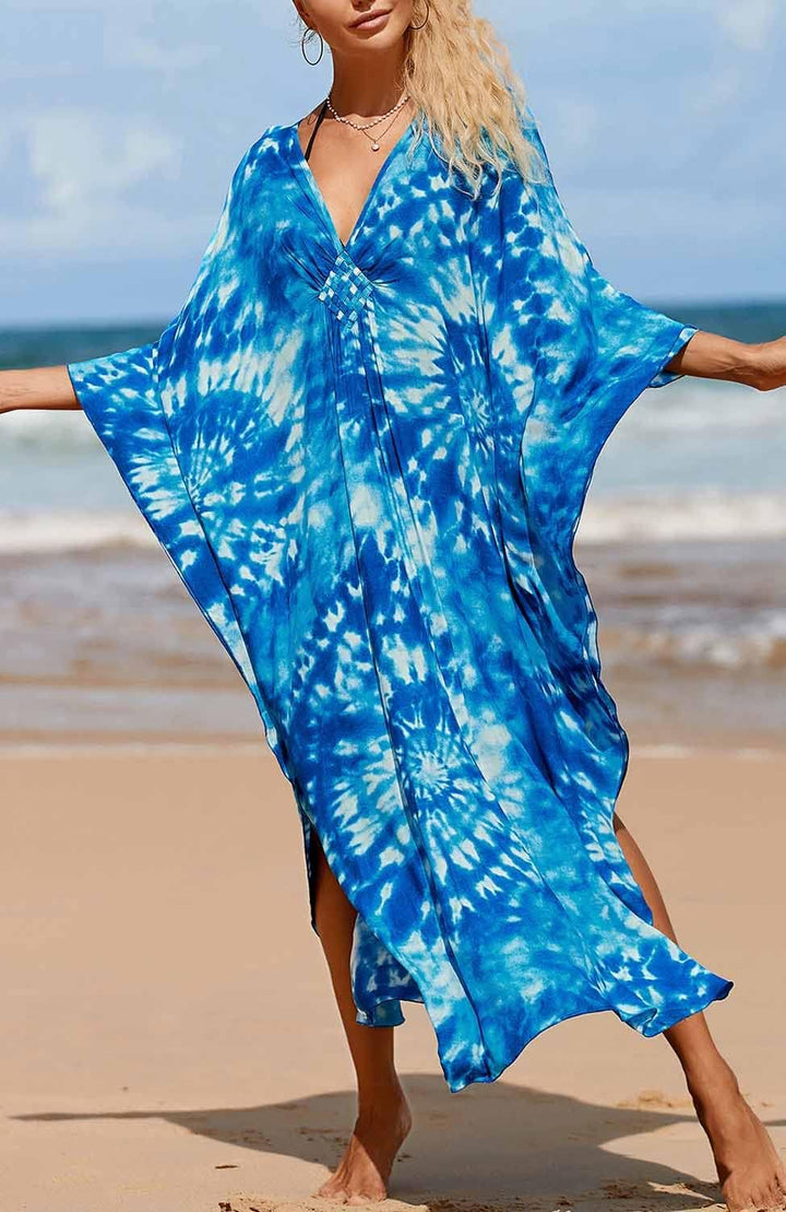 Damen Strandkleid Maxi Kaftan Lang Bikini Cover Up Sommekleid Maxi Kleid Freizeitkleid Nachtwäsche B