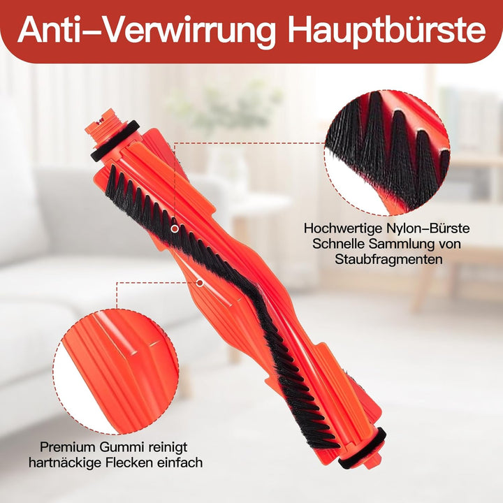 30 Stück Zubehör für Xiaomi H40 Saugroboter Ersatzteile, 1 Hauptbürste, 4 HEPA Filter, 6 Wischpad &