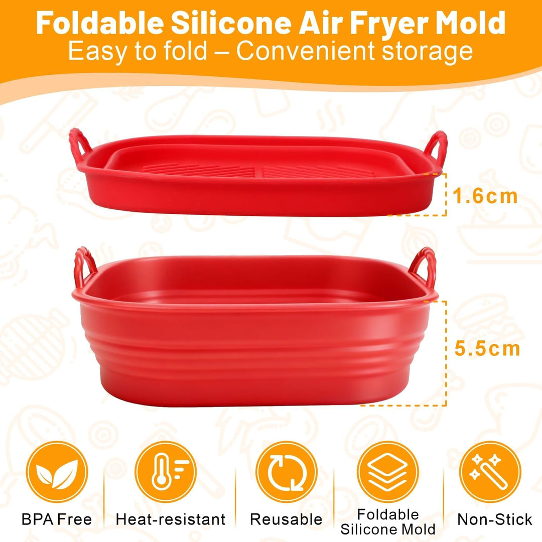 Silikonform für Heissluftfritteuse Zubehör | Air Fryer Liners Wiederverwendbar anstelle Airfryer Bac